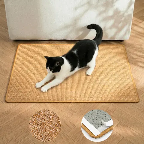 Conlun Natural Sisal Cat Scratching Mat - Size M Multifunctional Freestanding Scratcher Board, Tear-Resistant Indoor Pet Accessory, Hand-Wash Only Essential Daily Supply