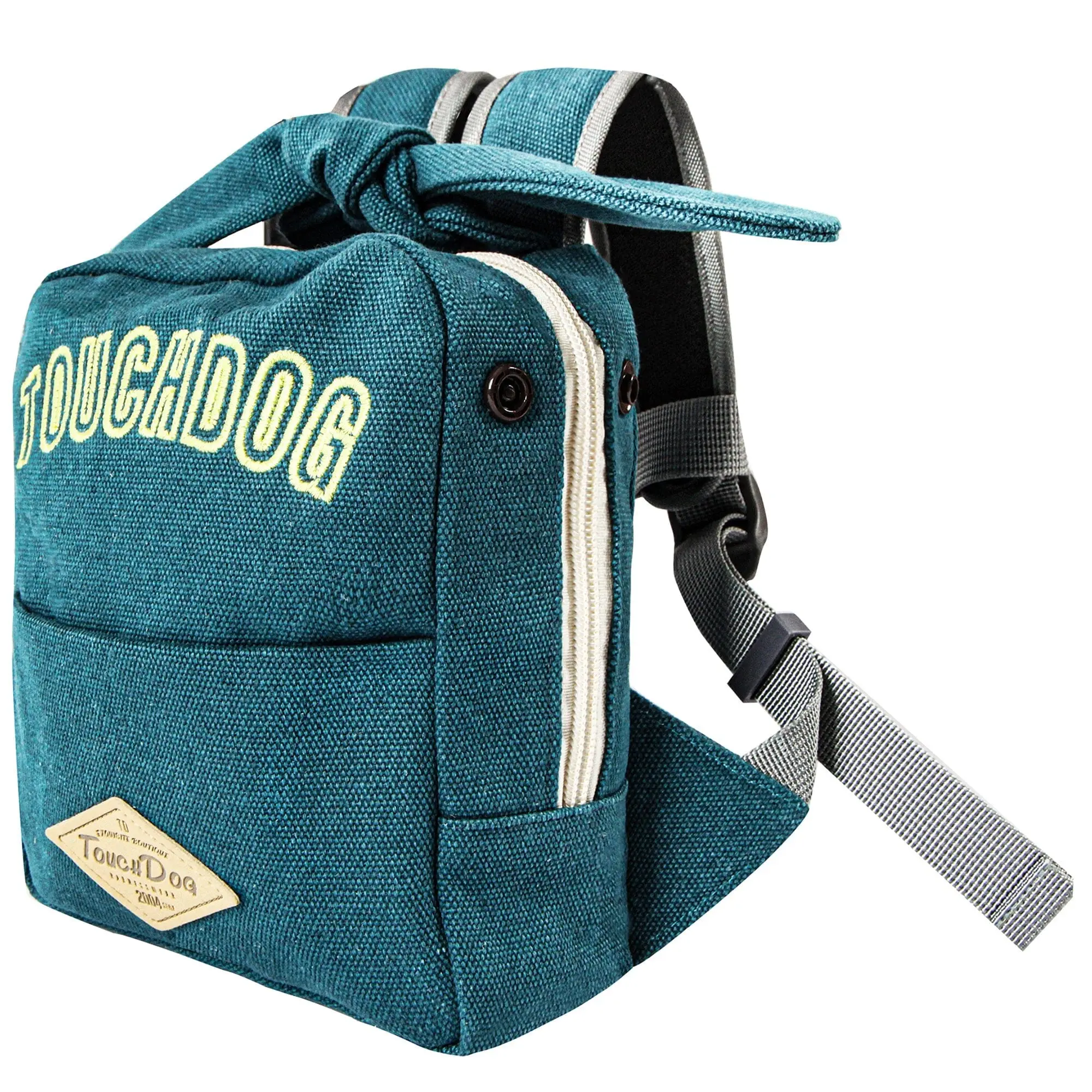 Touchdog ® Navy Large-Pocketed Zippered Duffle Dog Backpack and Harness