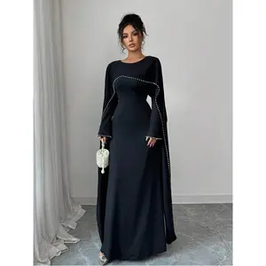 Women's 2025 Autumn/Winter New Elegant Long Dress With Delicate Pearl Decoration Formal Womenswear