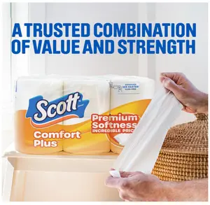 Toilet Paper, 12 Triple Rolls, 231 Sheets per Roll, Septic-Safe, 1-Ply Toilet Tissue