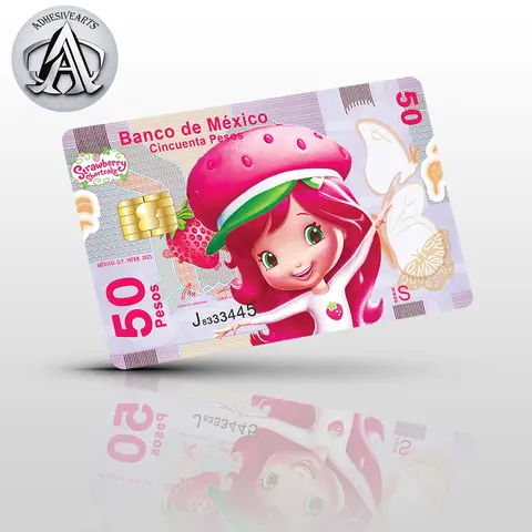 50 Pesos Strawberry Shortcake Debit Card Skin/Sticker - High Quality Vinyl for Customization and Personalization