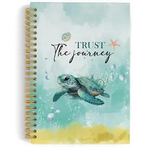 Coastal Beach Sea Turtle Spiral Notebook Journal, Trust the   Marine Notebooks for Note Taking, Sea Turtle Gifts for Women,  Beach Hardcover Spiral Journal 5.5x8.3 Inches