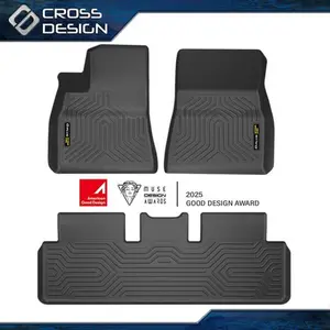 CROSSDESIGN Anti-Slip Floor Mats For 2017-2023 Tesla Model 3 All Weather Liner TPE Carpets  Upgraded Version