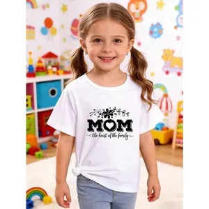 A Perfect Gift for Mother'S Day Is a Girls' T-Shirt, Ideal for Outdoor Activities And Picnics. with a Y2K Style, It'S Super Cute And Versatile for Girls. The Theme of Companionship for Mother'S Day Expresses Love, Knit (3-13Y)