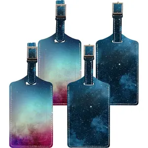 4 Pack Luggage Tag for Suitcases TSA Approved, Leather Suitcase Tags Identifiers, Cute Bag Name Travel Tags ID Labels for Women Men Cruise Airport Luggage Travel Essentials by