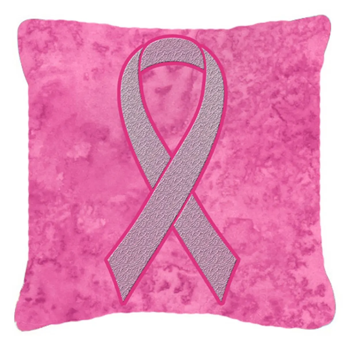 18x18 In Decorative Pillow with Pink Ribbon for Breast Cancer Awareness, Indoor-Outdoor Fabric, Decorative Ribbon Bow Standard Pillow, Decorative Ribbon Bow Standard Pillows