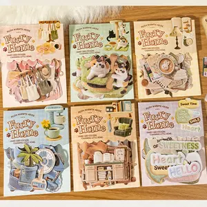 Cute Cat Pattern Hard Card Sticker Pack, DIY Scrapbook Material, Hand Account Supplies, Phone Case, Calendar, Diary Frame