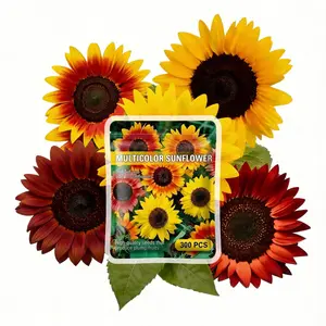 Sunflower Mix Seeds - 300 Non-GMO Heirloom Sunflower Seeds for Planting, Annual Flower Seeds in Individual Packet, Suitable for Home Garden Indoor & Outdoor Gardening.