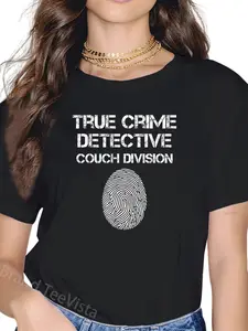 100% Cotton True Crime Detective Couch Division Men Women Funny T-Shirt