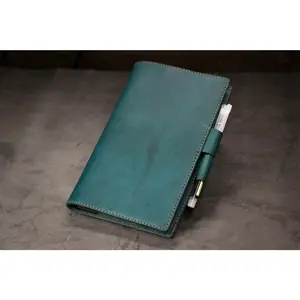 Leather Notebook Cover Set - Turquoise Minerva