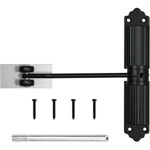Automatic Door Closer, Zinc Alloy Safety Spring Door Closer 20-60kg Closing Door Hinge, Adjustable Door Spring Closer for Commercial &  Use with Screws(Black)