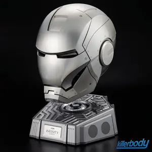 Infinity Brand 1:1 Collectible Bluetooth Speaker Iron Man MK2 Helmet Officially Licensed Water-Plated Metal Wire Drawing Process 4 Modes Collection-Quality Speaker