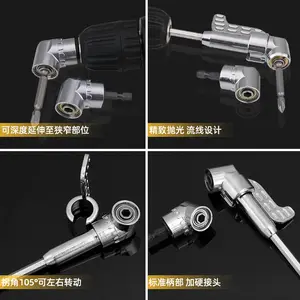 Right Angle Screwdriver Adapter Flexible Shank Multi Position Corner Reaching Tool For Tight Space Fastening