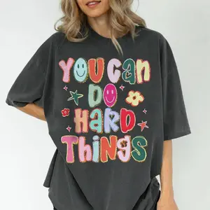 Comfort Colors You Can Do Hard Things Teacher Shirt, Inspirational Teacher T-Shirt, School Counselor Shirt, Special Education SPED Teacher Tee, Positive Classroom Graphic Tee, Teacher Appreciation Gift