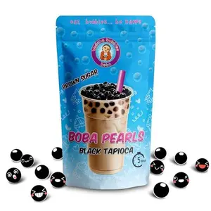 Quick Cook REAL Tapioca Black (Brown Sugar) Boba Pearls By Buddha Bubbles Boba 10 Ounces (283 Grams)
