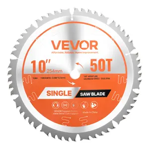 【fathersdaygift】VEVOR Circular Saw Blade,254 mm Diameter50 Sharp Alloy Teeth15.875 mm ArborFine FinishWood Cutting Blade for Circular Sawwith Noise-Reducing Heat Ventsfor Cutting PlywoodOSBHardwood