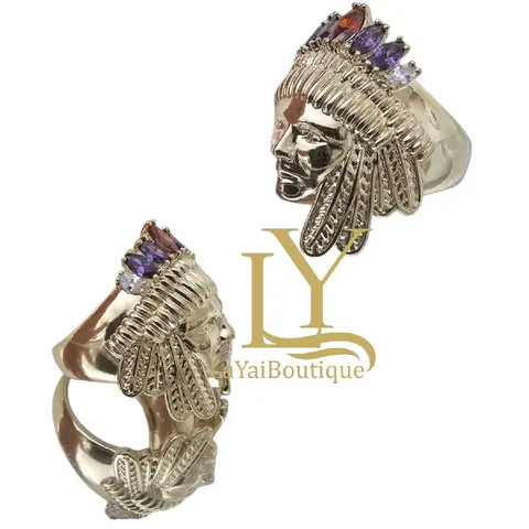 LaYaiBoutique #1145 Indian Ring for Men and Women, 14k Gold Plated Jewelry, HIGH QUALITY