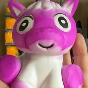Velvet soft touch unicorn squishy stress relief toy colors hair