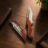 Design Metal Art-Foldin Knife,Trendy and Cool Knifes,Mechanical Pocket Knife,Wood Handle,Kitchen Peeling Tool, Folding Knife,Outdoor Edc Tools, Portable Multipurpose Tool,Unique Gift,Practical Knifes,Coolgadgets,Unique Trendy Knife,Collectible Knife