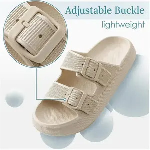 Stylish Womens EVA Flat Sandals - Comfortable Open-Toe Buckle Design, Soft Footbed, Breathable, Lightweight, Summer Beach Sports Casual Slippers for Outdoor Activities