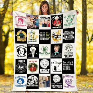 The Golden Girls Fleece Blanket, Blanche Devereaux Sophia Petrillo Dorothy Zbornak Golden Girls Throw Blanket for Bed Couch Sofa