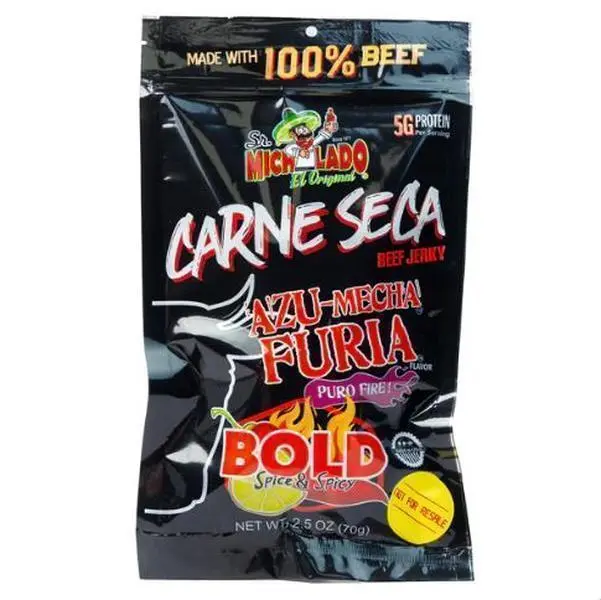 Sr. Michelado Carne Seca - Crunchy Beef Jerky - Azu Mecha Furia BOLD 2.5oz