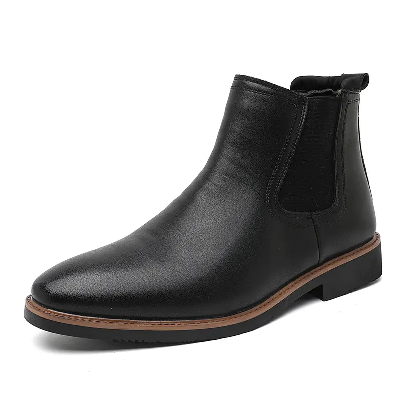 CYUW men’s casual Chelsea slip-on ankle boots—versatile low-heel ankle boots suitable for business meetings, weddings, everyday commuting, and other formal occasions.