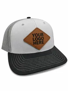 Custom Leather Patch Trucker Hat For Men, Personalized Hat with Custom Logo | Custom Company Logo Snapback