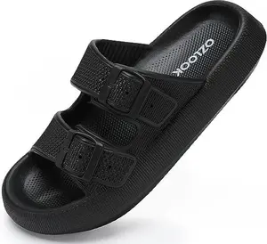 Women's Adjustable Cloud Slides Pillow Slippers - EVA Ultra Cushion Comfortable Footwear Sandals