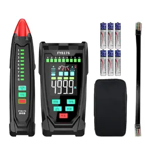 2-in-1 Network Cable Tester, Handheld Ethernet Tester with Flashlight & Audible-Visual Alarm, Cable Trace/Length/Breakpoint/Wiring Test,  POE Live Check, Ideal for Network Technicians, Installers, Home/Office/IT Maintenance