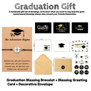 Graduation Gifts for Her/Him,Bachelor's Hat bracelet with Greeting Card,Graduation party,Class of 2025,High School,College,Graduation Gift 5th 8th Grade Teen Girl Boy Bracelet Women Jewelry Cards Middle School Nurse Senior Daughter Student