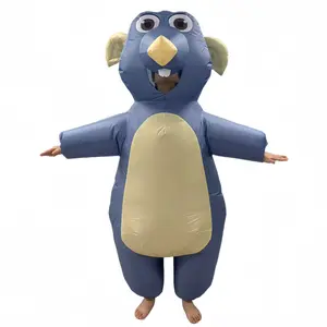 Cute Mouse Polyester Inflatable Costume, Youth Adult Size, Fits 155-190cm, Includes Fan & Battery Box, Perfect for Festive Halloween Christmas  Cosplay Party, Clothes