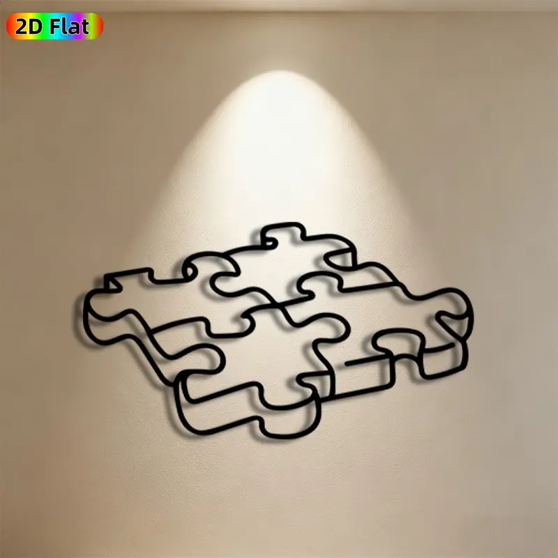 1pc Puzzle Metal Wall Art,Intricate Puzzle Statue Mural,Ideal Gift for New Year,Christmas,Puzzle Decor Enthusiasts,Weather-Resistant Metal Wall Decor Wall Sculptures,Perfect for Living Room Wall & Garden Fence Puzzle Enthusiasts