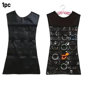 1pc Clothing Shape Dual-Sided Jewelry Bag, Non-Woven Multi-Compartment Storage Bag, Fashionable Pendant Earring Brooch Holder