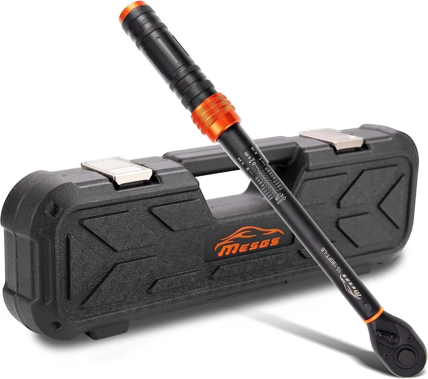 1/2-Inch Drive Click Torque Wrench, 10-180 Ft-Lb/13.6-244.0 Nm, Dual-Direction 72-Tooth Ratchet, ±3% Precision with Dual Scale Torque Wrenches for Bike, Motorcycle & Car