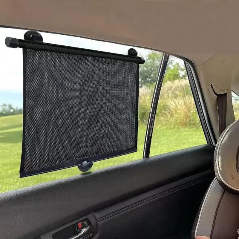 Retractable window shades, UV protection, heat shield with suction cups, adjustable sunscreen for car side windows, Retractable sunshade car, Car Sunshade Curtain