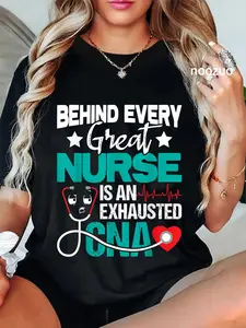 100% Cotton Exhausted CNA - Nurse Certified Nursing Assistant Healthcare T-Shirt