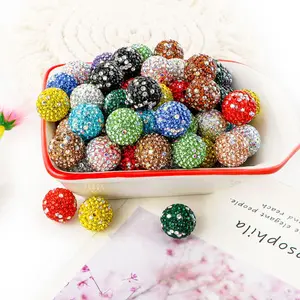 Colorful Beads with Rhinestone, 15pcs/set DIY Beads Making Kit, DIY Handmade Jewelry Making Supplies for Bracelet Necklace Earrings