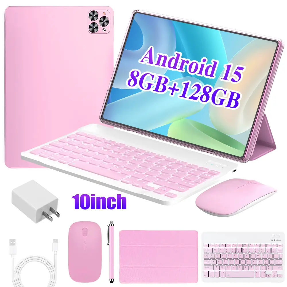 【Toolupgrade】KEPEAK 10.1-in Electronic Android Tablet with Bluetooth Keyboard, Stylus & Protection Case - 4GB RAM, 64GB Storage, Dual SIM, 1280x800 IPS Screen, 5MP+13MP Camera, 5000mAh Charging Battery, Valentine’s Day Gift,sohochic