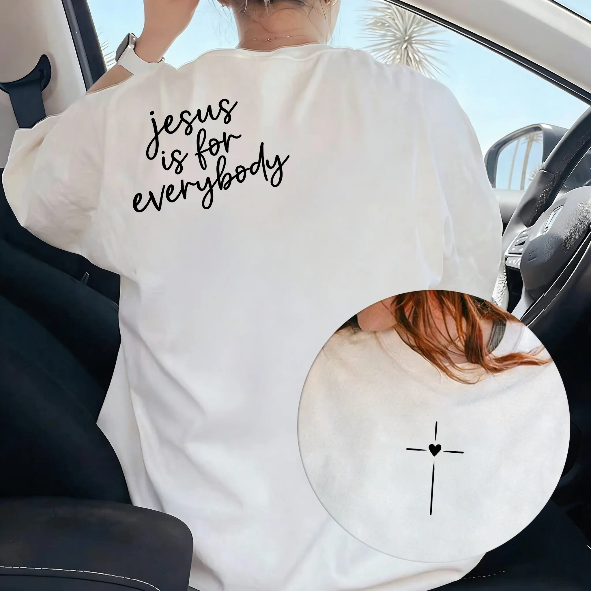 Women's 100% Cotton Casual Pullover Hoodie - Christian Faith 'Jesus Is For Everybody' Graphic, Long Sleeve Sweatshirt Tops, Digital Print, Breathable, Cold Wash Compatible