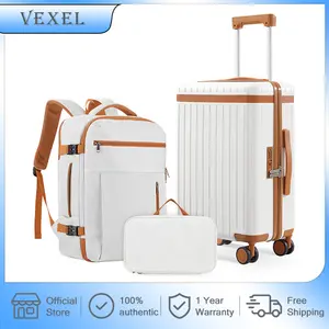 VEXEL 3-Piece Luggage Set: 20-inch Suitcase + Large Backpack + Toiletry Bag