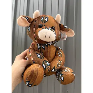 Brown Aztec Sitting Cow Plushie