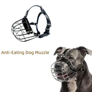 Heavy Duty Metal Mesh Dog Muzzle for Large Breeds Rottweiler Bulldog Cane Corso Anti-Chewing Breathable