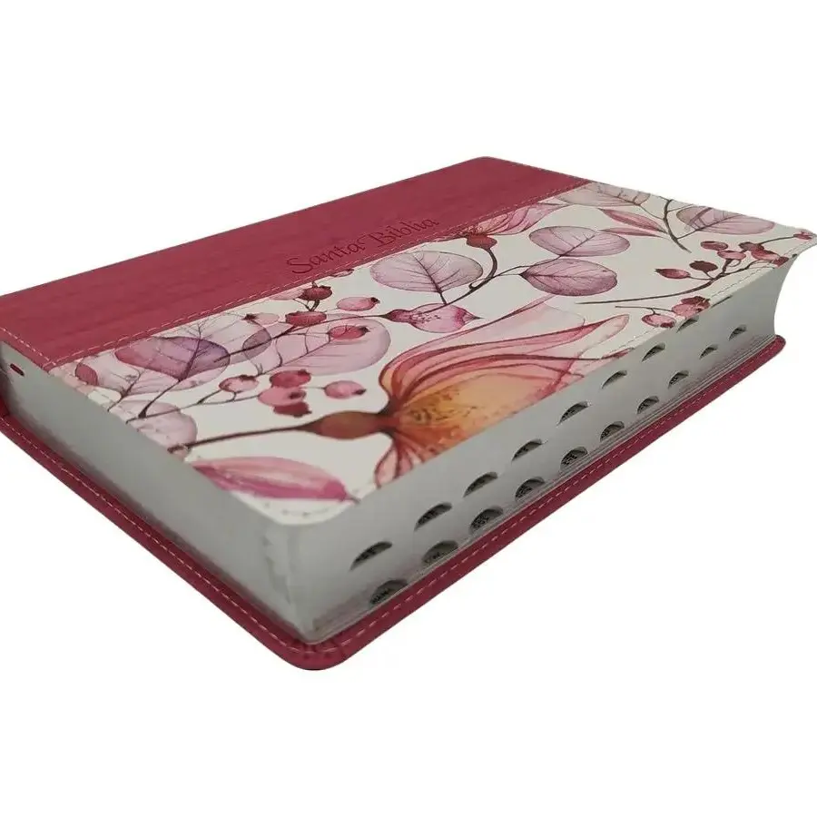 Holy NTV Bible, Personal Edition, large print (SentiPiel, Pink, Index, Red Letter) (Spanish Edition) Imitation Leather