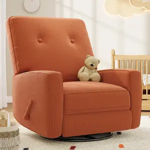 Recliner Chairs, Swivel Rocker Recline, Glider Recliner Nursery Chair for Adults, 360° Swivel Glider Rocking Chair for Living Room, Bedroom, Office, RV, Small Spaces, Corduroy, Blue