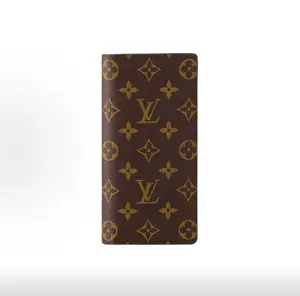 Pre-owned Louis Vuitton Brazza Classic Monogram Flap Long Canvas Card Holder & Wallet