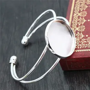 25mm Bangle Base Bracelet Blank Findings Tray Bezel Setting Cabochon Cameo