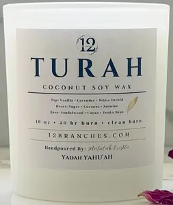Turah Luxury Candle - Coconut Soy Wax | Vanilla Lavender Scent | Hand Poured | Clean Burn Home Fragrance | 10 oz / 16 oz