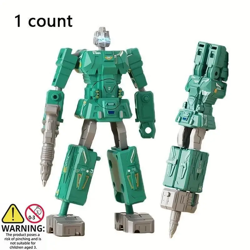 Transformable Robot Pen Toy, Joint-Movable Creative Stationery, Fun Cartoon Design, Educational Gift for Drawing and Writing, Art Activity Reward, Robot Deformation