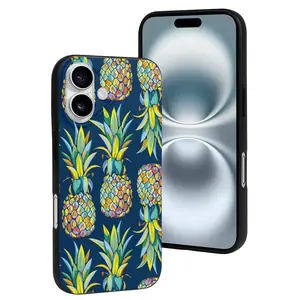 Compatible with Iphone 16 Case Cute - Colorful Pineapples Soft Silicone Case Compatible with Iphone 16 Phone Case for Women Men